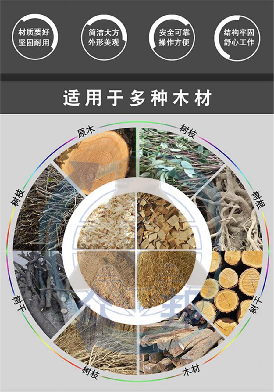 移動(dòng)鏈板木材破碎機(jī)適用樹木